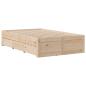 Preview: Massivholzbett ohne Matratze mit Schubladen 135x190 cm