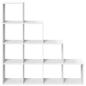 Preview: Raumteiler-Bücherregal 4 Stufen Weiß 131,5x29x131,5 cm