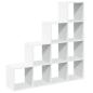 Preview: Raumteiler-Bücherregal 4 Stufen Weiß 131,5x29x131,5 cm