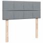Preview: ARDEBO.de - Boxspringbett mit Matratze Hellgrau 120x190 cm Stoff