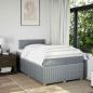 Preview: Boxspringbett mit Matratze Hellgrau 120x190 cm Stoff