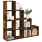 Preview: ARDEBO.de - Raumteiler-Bücherregal 4 Stufen Räuchereiche 131,5x29x131,5 cm