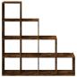 Preview: Raumteiler-Bücherregal 4 Stufen Räuchereiche 131,5x29x131,5 cm
