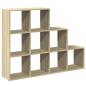 Preview: Raumteiler-Bücherregal 3 Stufen Sonoma-Eiche 137,5x29x103,5 cm