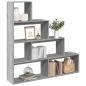 Preview: ARDEBO.de - Raumteiler-Bücherregal 4 Stufen Grau Sonoma 143,5x29x143,5 cm