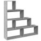 Preview: Raumteiler-Bücherregal 4 Stufen Grau Sonoma 143,5x29x143,5 cm