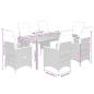 Preview: 7-tlg. Garten-Bistro-Set mit Kissen Schwarz Poly Rattan