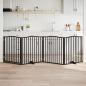 Preview: ARDEBO.de - 4-tlg. Hundetor mit Tür Faltbar Schwarz 320 cm Pappelholz