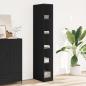 Preview: ARDEBO.de - Kleiderschrank Schwarz 30x50x200 cm Holzwerkstoff