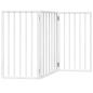 Preview: 3-tlg. Hundetor Faltbar Weiß 150 cm Pappelholz
