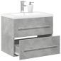 Preview: ARDEBO.de - 2-tlg. Badmöbel-Set Betongrau Holzwerkstoff