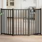 Preview: ARDEBO.de - 3-tlg. Hundetor Faltbar Schwarz 150 cm Massivholz Tanne