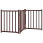 Preview: 3-tlg. Hundetor Faltbar Braun Eiche 150 cm Massivholz Tanne