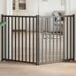 Preview: ARDEBO.de - 2-tlg. Hundetor Faltbar Schwarz 160 cm Massivholz Tanne