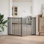 Preview: 2-tlg. Hundetor Faltbar Schwarz 160 cm Massivholz Tanne