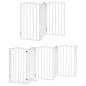 Preview: 9-tlg. Hundetor mit Tür Faltbar Weiß 450 cm Pappelholz