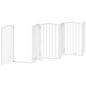 Preview: 9-tlg. Hundetor mit Tür Faltbar Weiß 450 cm Pappelholz