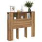 Preview: ARDEBO.de - Kopfteil mit Ablagen Artisan-Eiche 120x19x104,5cm Holzwerkstoff