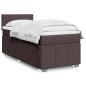 Preview: ARDEBO.de - Boxspringbett mit Matratze Dunkelbraun 90x190 cm Stoff