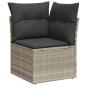 Preview: 9-tlg. Garten-Sofagarnitur mit Kissen Hellgrau Poly Rattan