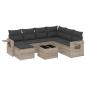 Preview: 8-tlg. Garten-Sofagarnitur mit Kissen Hellgrau Poly Rattan