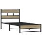 Preview: Metallbett ohne Matratze Sonoma-Eiche 90x200 cm