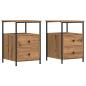 Preview: Nachttische 2 Stk. Artisan-Eiche 34x35,5x50 cm Holzwerkstoff