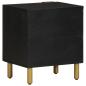 Preview: Nachttisch Schwarz 40x33x46 cm Massivholz Mango
