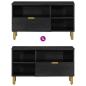 Preview: TV-Schrank Schwarz 80x33x46 cm Holzwerkstoff