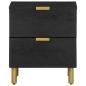 Preview: Nachttisch Schwarz 40x33x46 cm Massivholz Mango