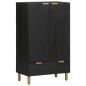 Preview: ARDEBO.de - Highboard Schwarz 60x33x100 cm Holzwerkstoff