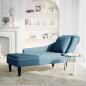 Preview: ARDEBO.de - Chaiselongue mit Kissen und Rechter Armlehne Blau Samt