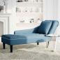 Preview: Chaiselongue mit Kissen und Rechter Armlehne Blau Samt