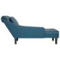 Preview: Chaiselongue mit Kissen und Rechter Armlehne Blau Samt