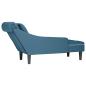 Preview: Chaiselongue mit Kissen und Rechter Armlehne Blau Samt