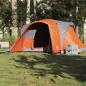 Preview: Kuppel-Familienzelt 6 Personen Grau und Orange Wasserdicht