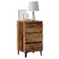 Preview: ARDEBO.de - Nachttisch mit Metallbeinen Altholz-Optik 40x35x69 cm
