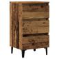 Preview: Nachttisch mit Metallbeinen Altholz-Optik 40x35x69 cm