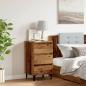 Preview: Nachttisch mit Metallbeinen Altholz-Optik 40x35x69 cm