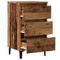 Preview: Nachttisch mit Metallbeinen Altholz-Optik 40x35x69 cm