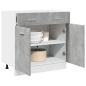 Preview: ARDEBO.de - Schubunterschrank Betongrau 80x46x81,5 cm Holzwerkstoff