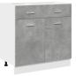 Preview: Schubunterschrank Betongrau 80x46x81,5 cm Holzwerkstoff