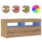Preview: TV-Schrank mit LED-Leuchten Artisan-Eiche 90x35x40 cm