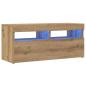 Preview: TV-Schrank mit LED-Leuchten Artisan-Eiche 90x35x40 cm