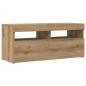 Preview: TV-Schrank mit LED-Leuchten Artisan-Eiche 90x35x40 cm