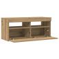 Preview: TV-Schrank mit LED-Leuchten Artisan-Eiche 90x35x40 cm
