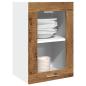 Preview: ARDEBO.de - Hängeschrank Glas Altholz-Optik 40x31x60 cm Holzwerkstoff