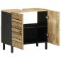 Preview: Waschbeckenunterschrank Schwarz 62x33x58 cm Massivholz Mango