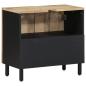 Preview: Waschbeckenunterschrank Schwarz 62x33x58 cm Massivholz Mango