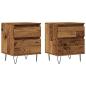 Preview: Nachttische 2 Stk. Altholz-Optik 40x35x50 cm Holzwerkstoff